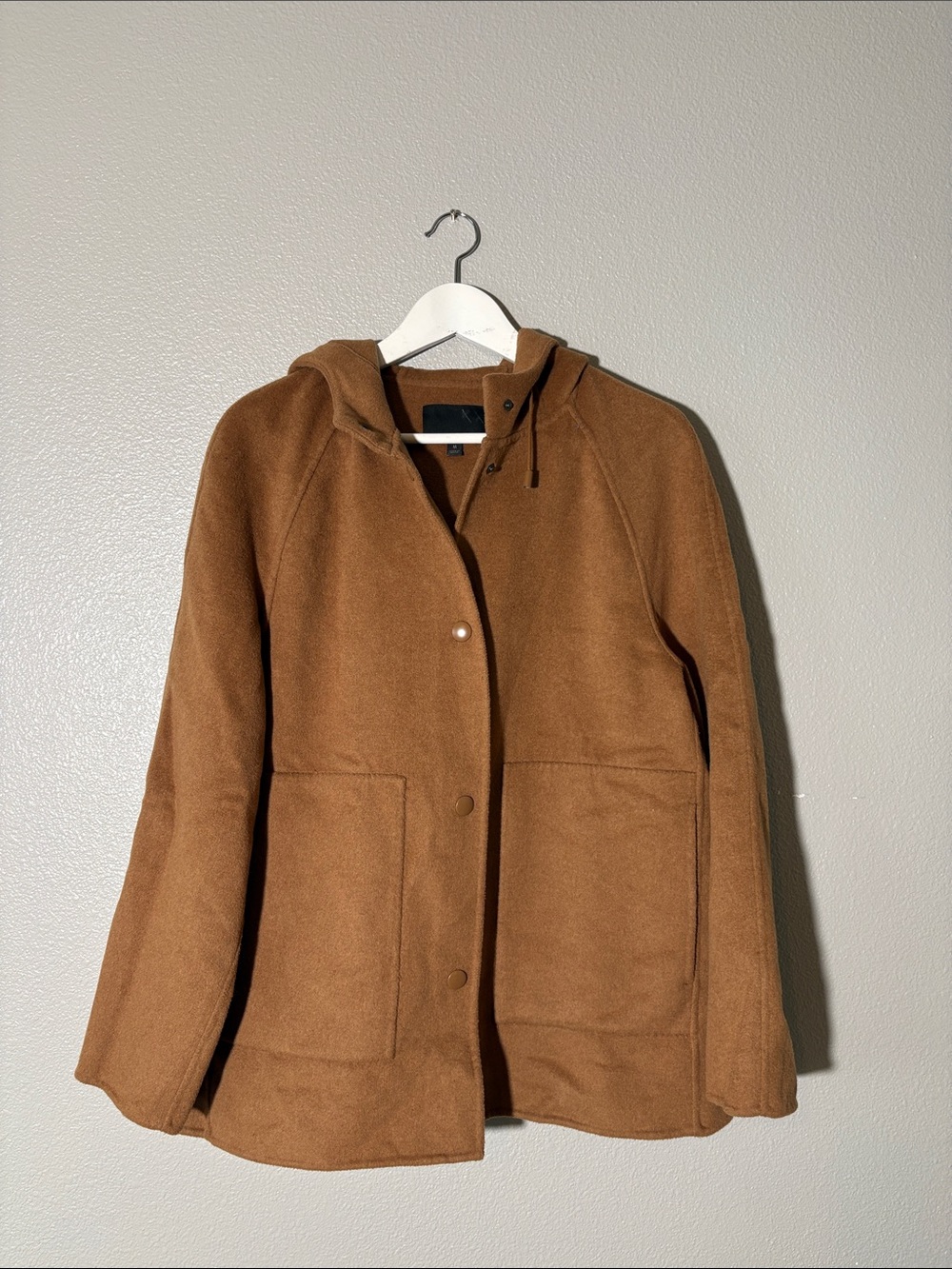 Banana Republic Womens Hooded Wool-Blend Coat in Brown M